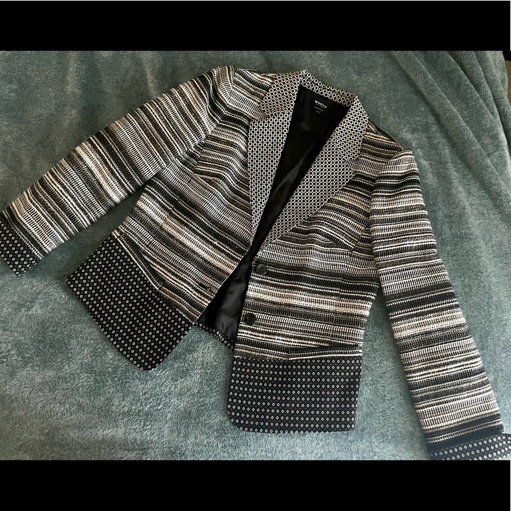 Worth New York black and white blazer